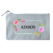 Pequena bolsa de algodão - flores em aquarela