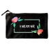 Pequena bolsa de algodão - flores em aquarela