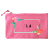 Pequena bolsa de algodão - flores em aquarela