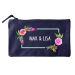 Pequena bolsa de algodão - flores em aquarela