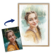 Retrato em estilo aquarela a partir de uma foto