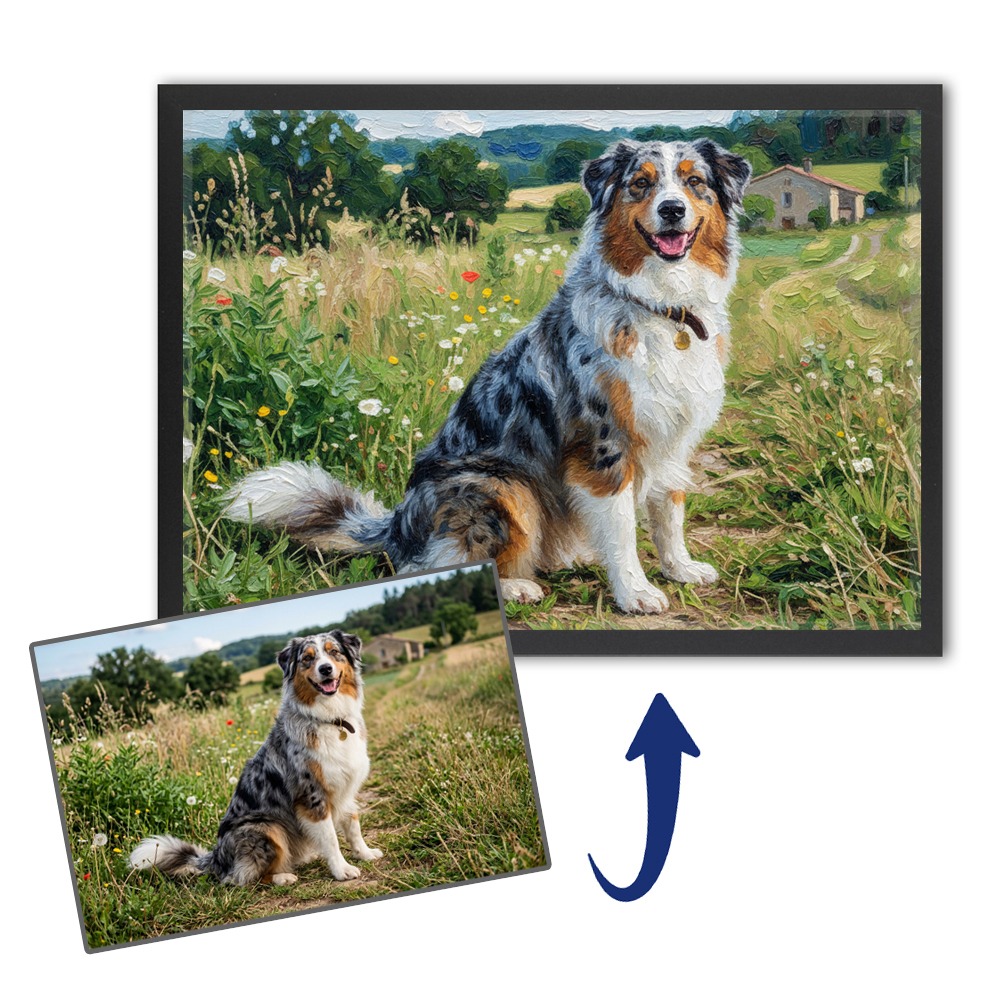 Retrato em estilo de pintura a �leo a partir de uma foto